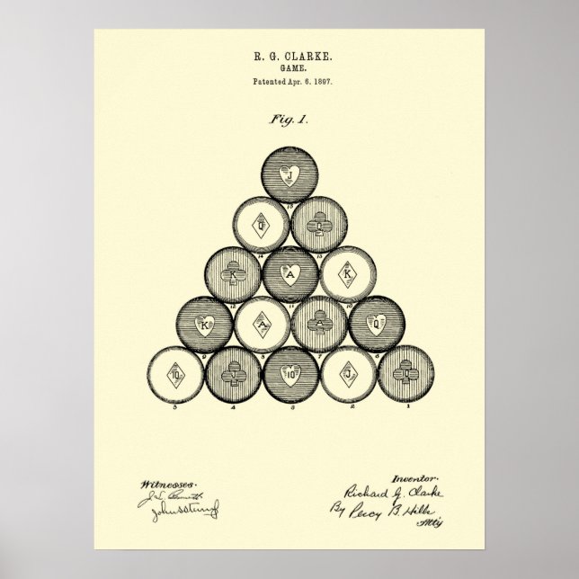 Poster Billiards Balls Brevet Wall art PRint #1 (Devant)