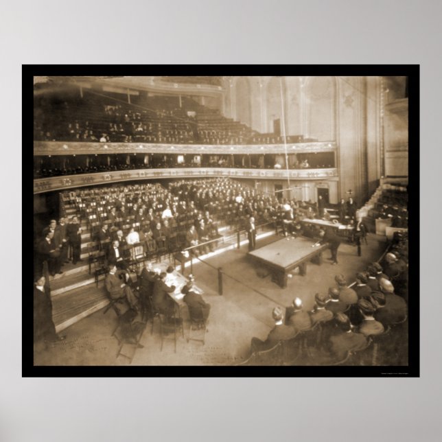 Poster Billiards Chicago IL Photo 1906 (Devant)