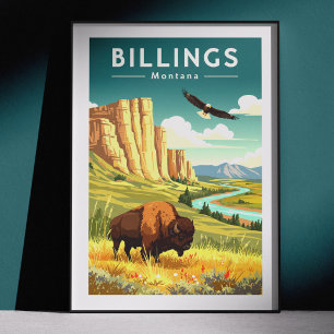 Poster Billings Montana vintage
