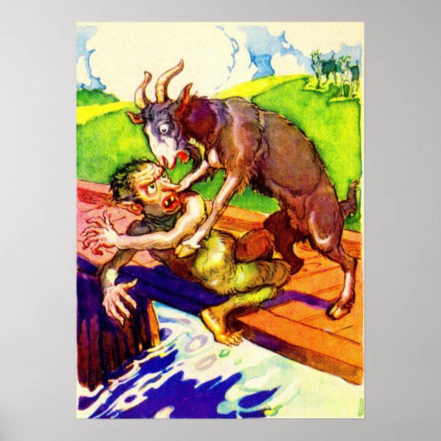 Poster billy chèvre gruff et troll (Devant)