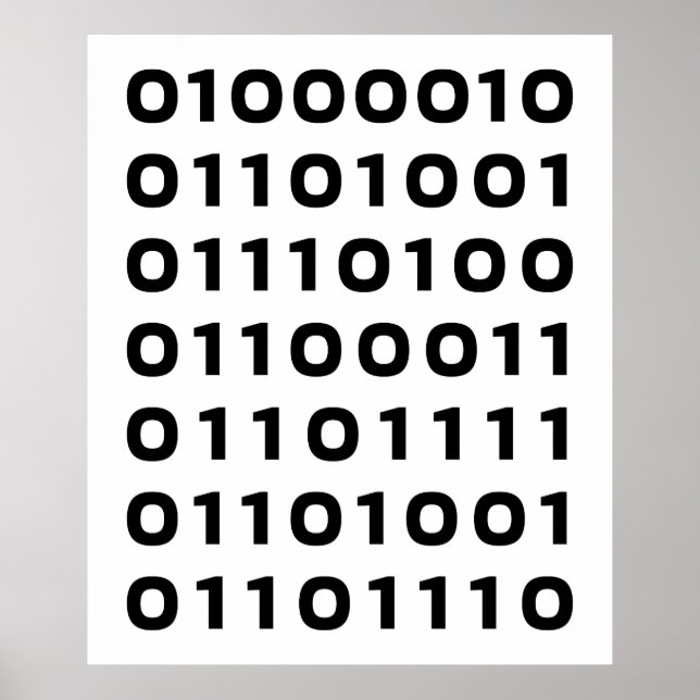 Poster binaire Bitcoin (Devant)