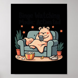 Poster Binge Regarder Modie Activé Funny Movie Maratho