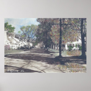 Poster Bingham, Maine - scène d'automne sur la rue