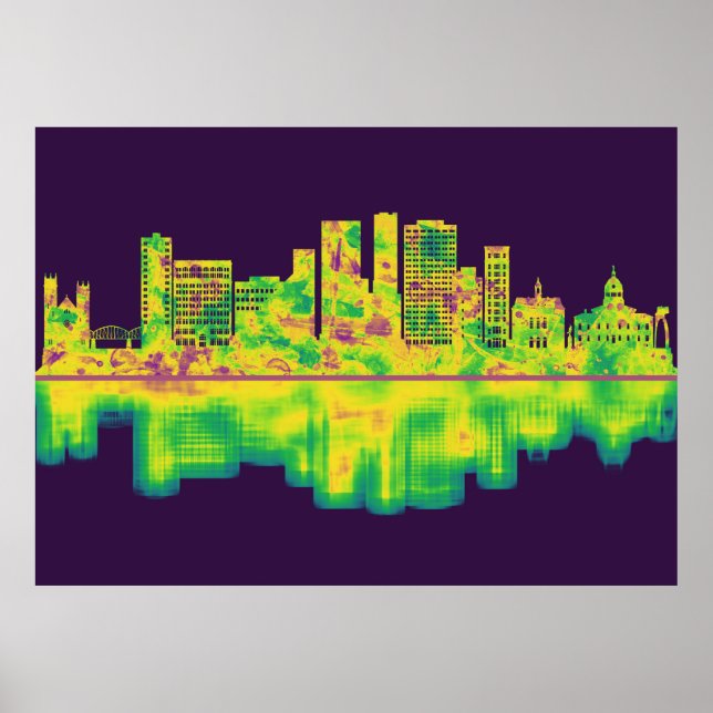 Poster Binghamton New York Skyline (Devant)