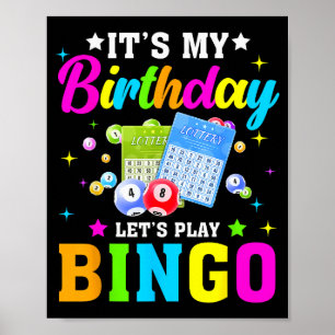 Poster Bingo C'est Mon Anniversaire Jouons au Bingo Vinta