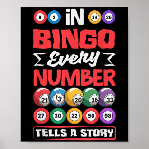 Poster Bingo Numbers Tells Story - Gambl de loterie préfé