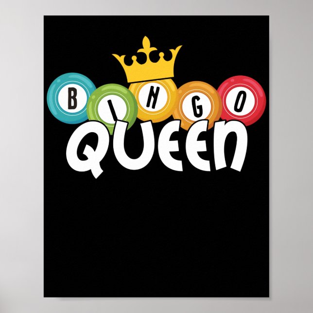 Poster Bingo Queen Funny Lucky Gambling (Devant)