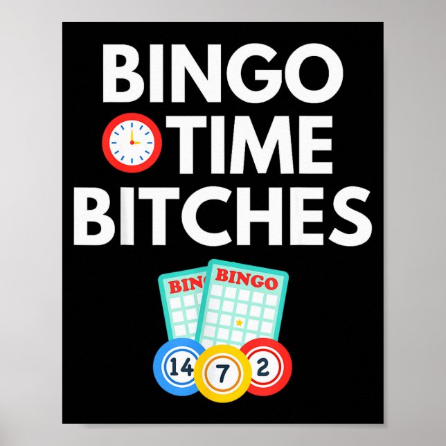 Poster Bingo Time Es Funny Bingo Player Game Lover Gift H (Devant)