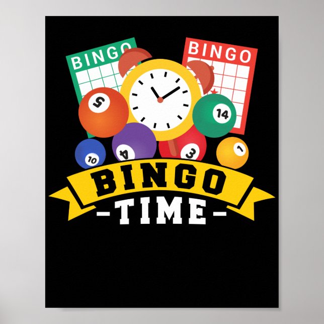 Poster Bingo Time Funny Lucky Gambling (Devant)
