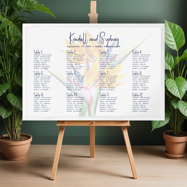 Poster Bird of Paradise Hawaiian Mariage Seating Chart (Créateur téléchargé)