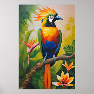 Poster   Bird of Paradise   Oil Painting Style