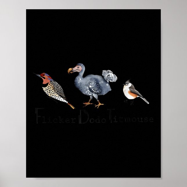 Poster Bird Subtle Flicker Dodo Titmouse (Devant)
