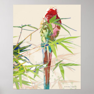 Poster Bird with Bamboo Leaves