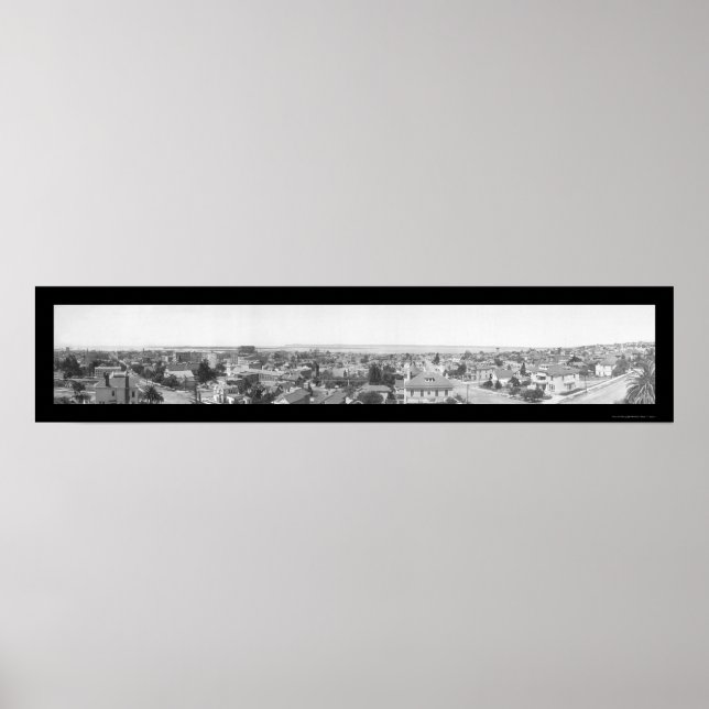 Poster Birdseye San Diego CA Photo 1908 (Devant)