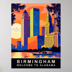 Poster Birmingham, Alabama, Cahaba River, Voyage