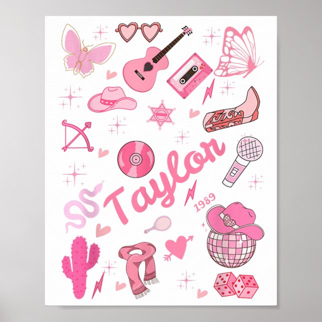 Poster Birthday Girl Super Taylor Prénom Personnaliser (Devant)