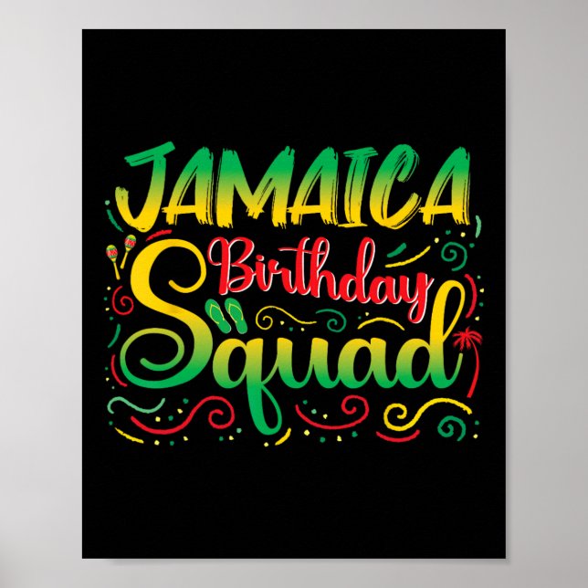 Poster Birthday Girls Jamaica Squad Trip 2025 Party Outfi (Devant)