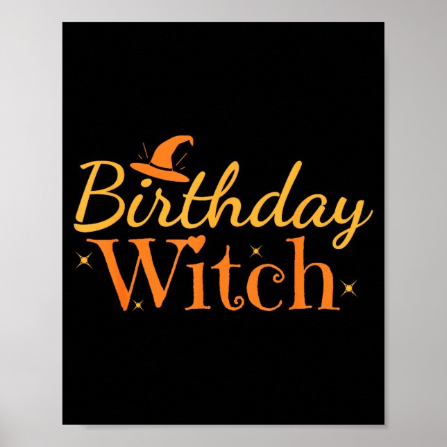 Poster Birthday Witch Funny Halloween Shirt  (Devant)