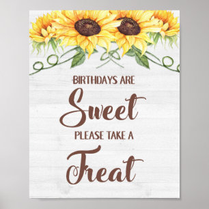 Poster BIRTHDAYS ARE SWEET PLEASE TAKE A TREAT Sign