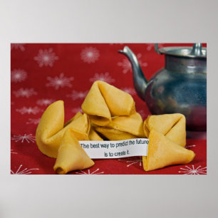 Poster biscuit chinois avec des mots sages