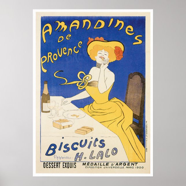Poster Biscuits Amandines Alimentation Vintage (Devant)