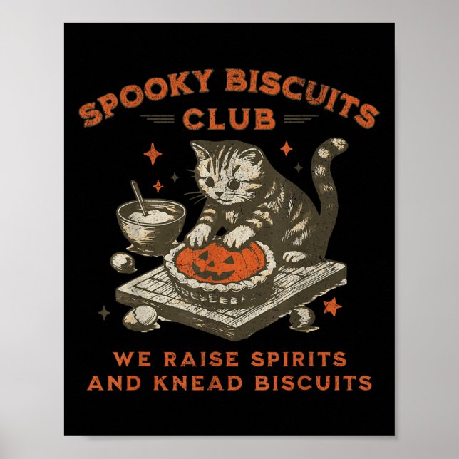 Poster Biscuits Club éffrayant Chat, Biscuits d'Halloween (Devant)