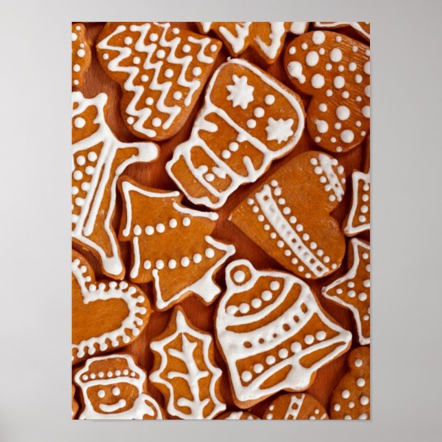 Poster Biscuits en pain d'épices de Noël (Devant)