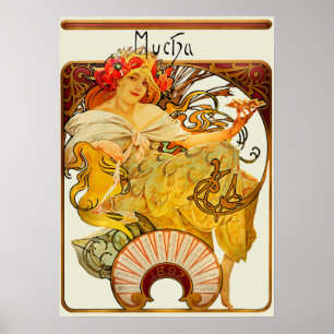 Poster Biscuits Lefeure Utile Biscuits par Alphonse Mucha