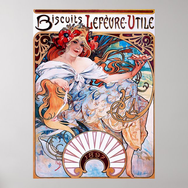 Poster Biscuits Lefèvre-Utile ~ Publicité Vintage (Devant)