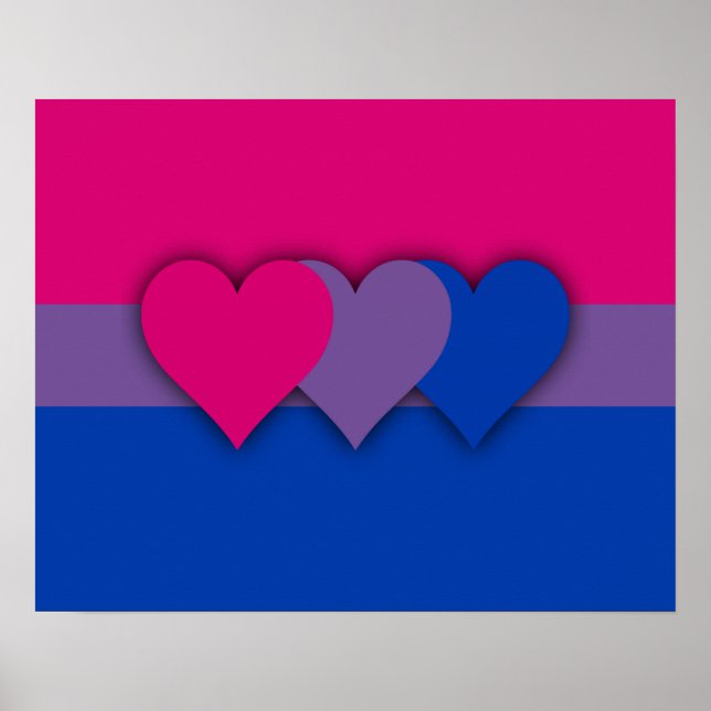 Poster Bisexualité drapeau (Devant)