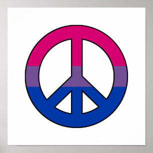 Poster Bisexualité drapeau signe de paix