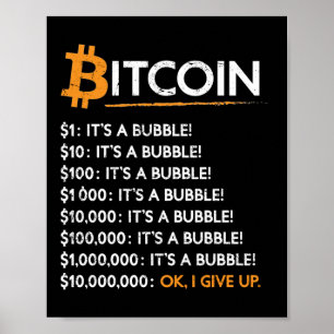 Poster Bitcoin Crypto Bitcoin C'Est Une Bulle