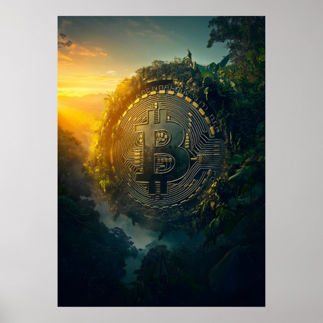 Poster Bitcoin dans la jungle (Devant)