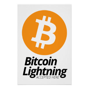 Poster Bitcoin Lightning Accepté ici