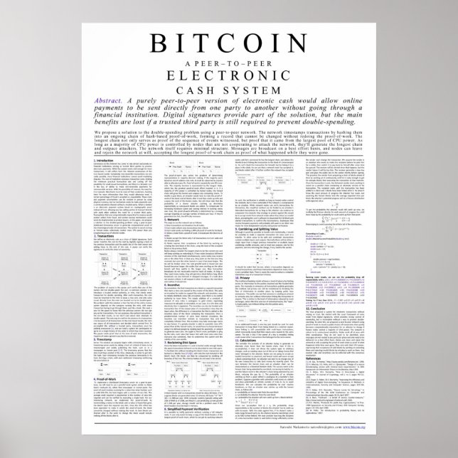 Poster Bitcoin livre blanc (Devant)