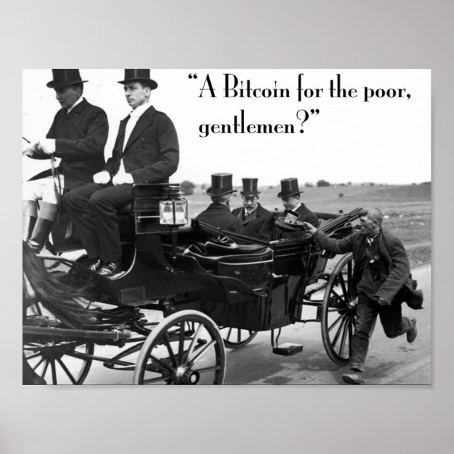 Poster Bitcoin mendiant (Devant)