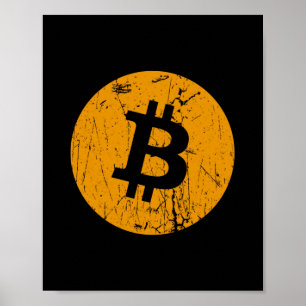 Poster bitcoin monnaie numérique monnaie monnaie pièce bl