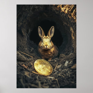 Poster Bitcoin Rabbit Trou Crypto Bunny Bunny