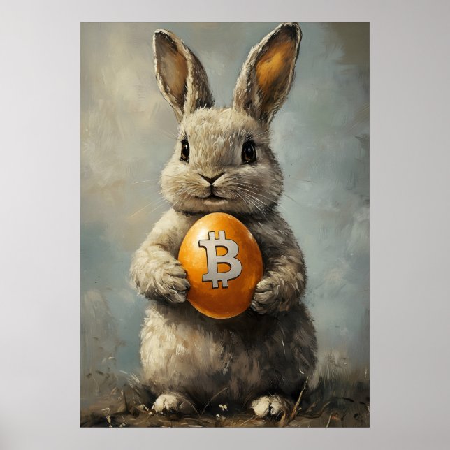 Poster Bitcoin Trou de lapin Crypto Wall Art (Devant)