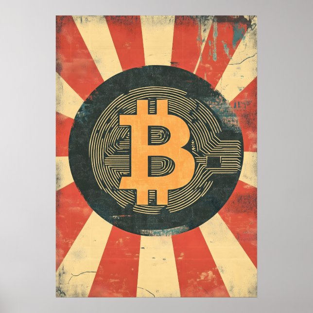 Poster Bitcoin Vintage (Devant)