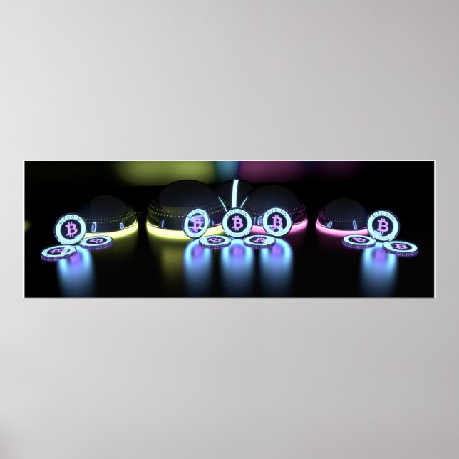 Poster Bitcoins inspirés de Tron (Devant)