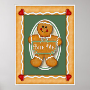 Poster Bite Me Gingerbread