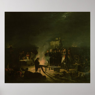 Poster Bivouac du napoléon I sur la bataille de champ de