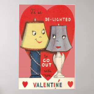 Poster Bizarre drôle Lampe Lumière Coeur Valentine