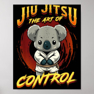 Poster BJJ l'art du contrôle - Grappling Jiu Jitsu mignon