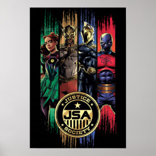 Poster Black Adam Justice Society Héros en bandes