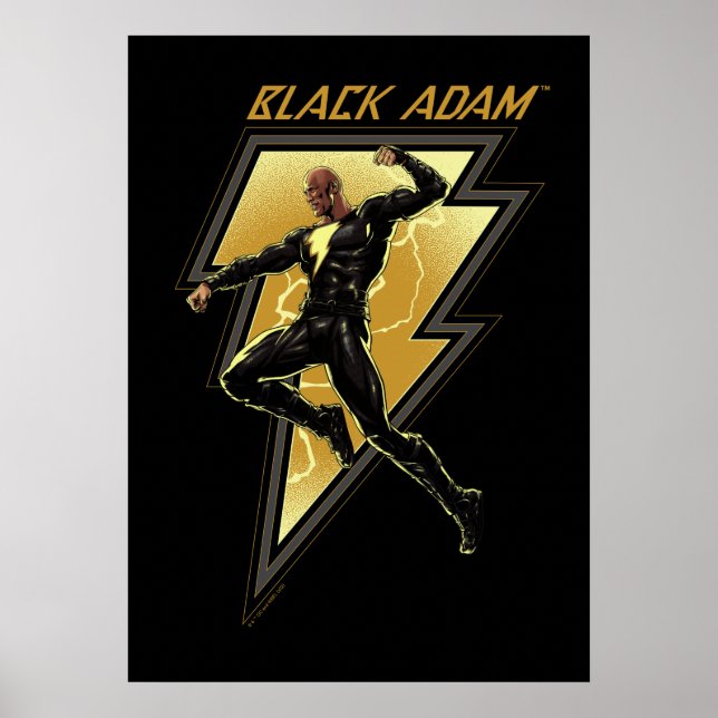 Poster Black Adam Lightning Bolt Illustration du caractèr (Devant)