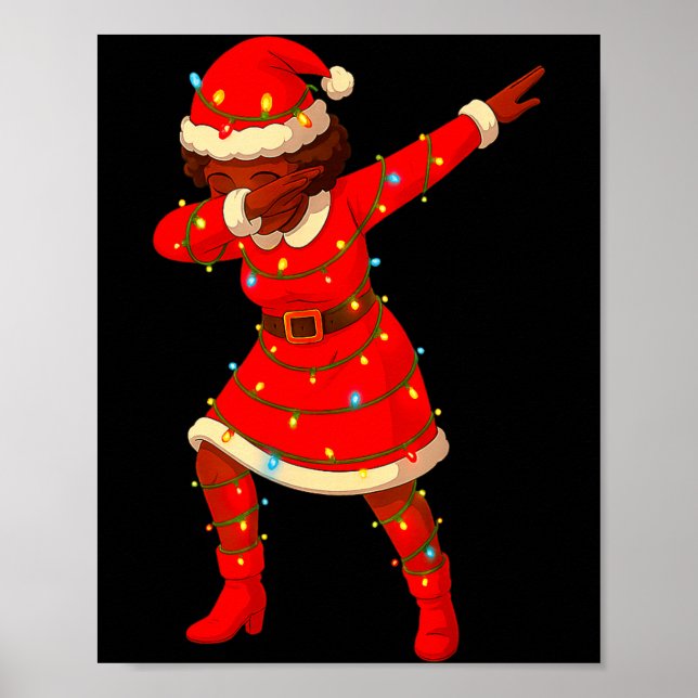 Poster Black African Girl American Melanin Christmas Mrs  (Devant)