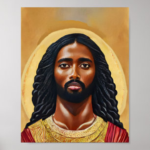 Poster Black African Jésus Christ Art religieux