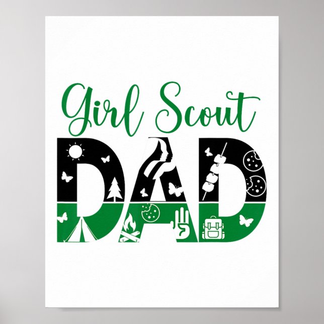 Poster Black And Green Dad Scout For Girls Cookie Camping (Devant)